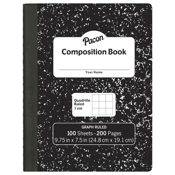 Pacon Corporation Pacon 2023383 9.75 x 7.5 in. 1 cm Composition Book with Grid Ruled & 100 Sheets 2023383 - main